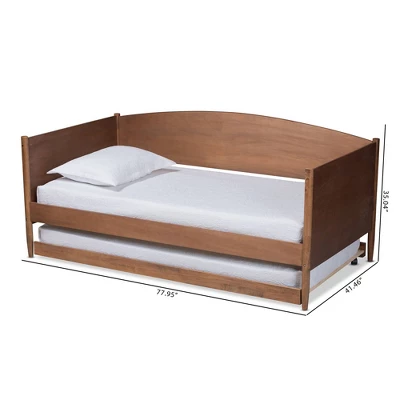 Twin Veles Wood Daybed With Trundle Ash Walnut - Baxton Studio - Image 10