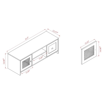 Connell Two-Tone Wood And Metal 2 Door TV Stand For TVs Up To 40" Natural Brown/Black - Baxton Studio - Image 9