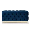 Corrine Velvet Fabric Upholstered And PU Ottoman Gold - Baxton Studio
