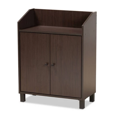 Rossin Wood 2 Door Entryway Shoe Cabinet - Baxton Studio - Image 9