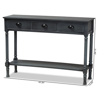 Garvey Wood 3 Drawer Entryway Console Table - Baxton Studio - Image 8