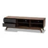 2 Drawer Koji Two-Toned Wood TV Stand For TVs Up To 65" Gray/Walnut - Baxton Studio
