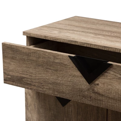 Wales Modern And Contemporary Wood Shoe Storage Cabinet Light Brown - Baxton Studio - Image 6