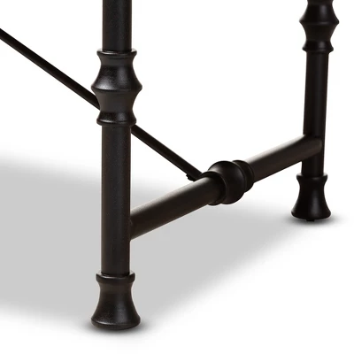 Baxton Studio Verdin Wood Finished Criss Cross Desk Bronze - BaxtonStudio - Image 2