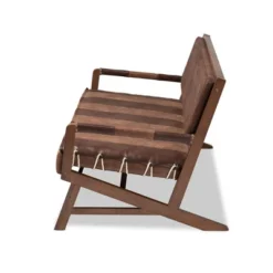 Rovelyn Faux Leather Finished Wood Sofa Brown - Baxton Studio