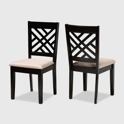 2pc Caron Upholstered Wood Dining Chair Set - Baxton Studio - Image 7