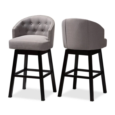 Set Of 2 Theron Swivel Barstools - Baxton Studio - Image 7