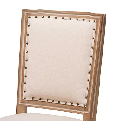 Set Of 2 Louane Fabric Upholstered And Wood Dining Chairs - Baxton Studio - Image 5