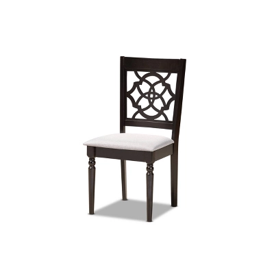 5pc Tonia Fabric Upholstered And Wood Dining Set Gray/Brown - Baxton Studio