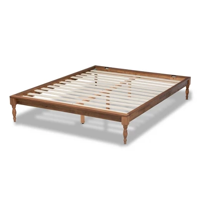 Romy Wood Bed Frame Ash Walnut - Baxton Studio - Image 2