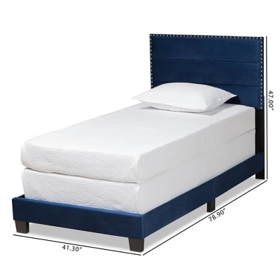 Tamira Glam Velvet Fabric Upholstered Panel Bed - Baxton Studio - Image 7