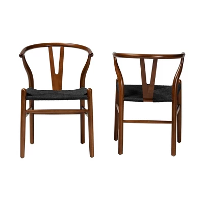 2pc Paxton Wood Dining Chair Set - Baxton Studio - Image 8