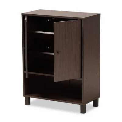 Rossin Modern Wood 2 Door Entryway Shoe Cabinet - Baxton Studio
