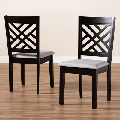 2pc Caron Upholstered Wood Dining Chair Set - Baxton Studio - Image 5