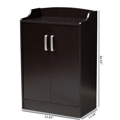 Verdell Modern And Contemporary Finished Shoe Cabinet Dark Brown - Baxton Studio - Image 9