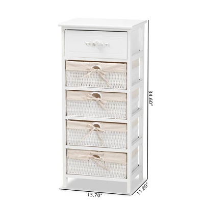 Madelia Wood 1 Drawer Storage Unit White - Baxton Studio - Image 10