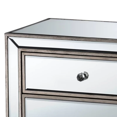 Fadri 2 Drawers Mirrored Nightstand - Baxton Studio - Image 4