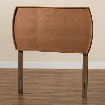 Laurien Wood Headboard Walnut - Baxton Studio - Image 3