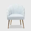 Cinzia Velvet Upholstered Seashell Shaped Accent Chair - Baxton Studio