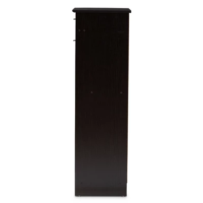 Acadia Modern And Contemporary Finished Shoe Cabinet Dark Brown - Baxton Studio - Image 3