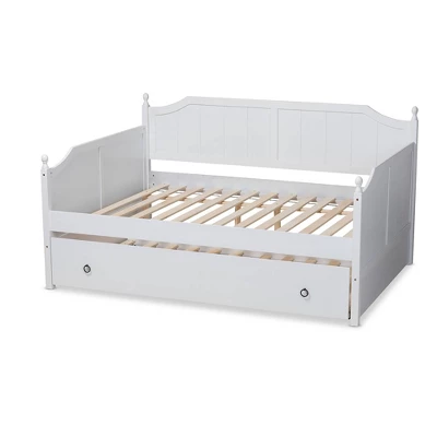 Full Millie Wood Daybed With Trundle White - Baxton Studio - Image 3