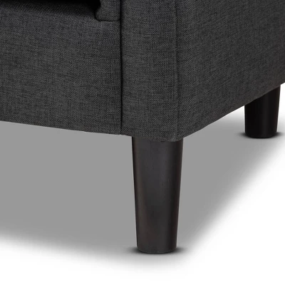 Bisset Chesterfield Chair Gray - Baxton Studio - Image 3