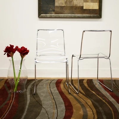 Lino Transparent Acrylic Dining Chair - Clear (Set Of 2) - Baxton Studio - Image 2