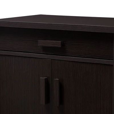 Bienna Modern And Contemporary Finished Shoe Cabinet Dark Brown - Baxton Studio - Image 4