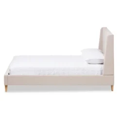 Adelaide Retro Modern Fabric Upholstered Platform Bed - Baxton Studio
