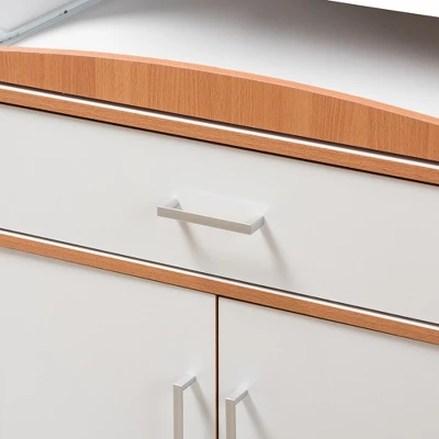 Edonia Modern And Contemporary Beech And Finish Kitchen Cabinet White/Brown - Baxton Studio - Image 6