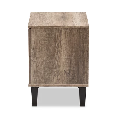 Swanson Modern And Contemporary Wood 2 - Drawer Nightstand - Light Brown - Baxton Studio - Image 3
