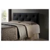 King Dalini Modern And Contemporary Faux Leather Headboard With Faux Crystal Buttons Black - Baxton Studio