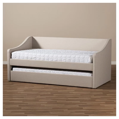 Twin Barnstorm Modern And Contemporary Fabric Upholstered Daybed With Guest Trundle Bed - Baxton Studio - Image 3