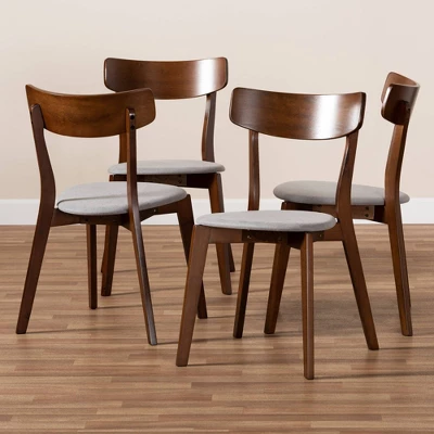 Set Of 4 Iora Upholstered Wood Dining Chairs - Baxton Studio - Image 4
