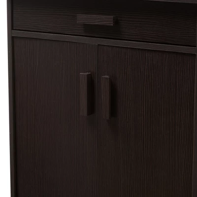 Bienna Modern And Contemporary Finished Shoe Cabinet Dark Brown - Baxton Studio - Image 6