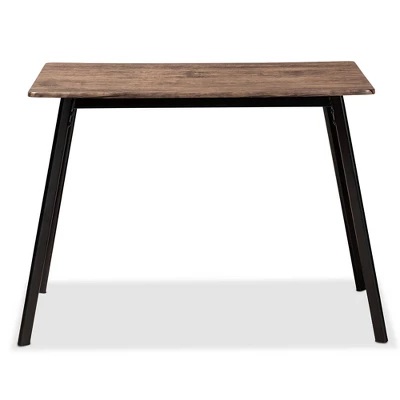 Calder Wood And Metal Dining Table Walnut Brown/Black - Baxton Studio