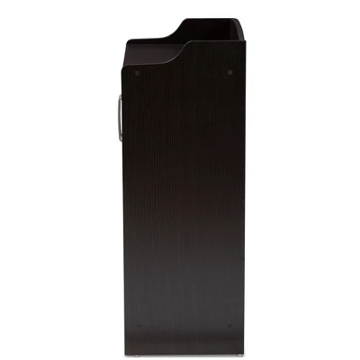 Verdell Modern And Contemporary Finished Shoe Cabinet Dark Brown - Baxton Studio - Image 3