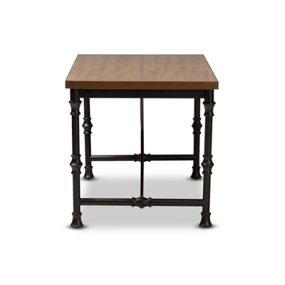 Baxton Studio Verdin Wood Finished Criss Cross Desk Bronze - BaxtonStudio - Image 6