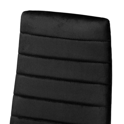 4pc Armand Velvet Fabric Upholstered And Metal Dining Chair Set - Baxton Studio - Image 2