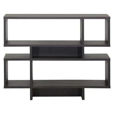 Cassidy 35.25" 4 Level Modern Bookshelf Dark Brown - Baxton Studio
