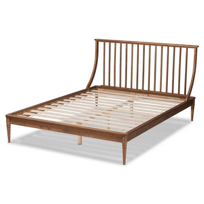 Queen Abel Wood Platform Bed Walnut Brown - Baxton Studio - Image 2