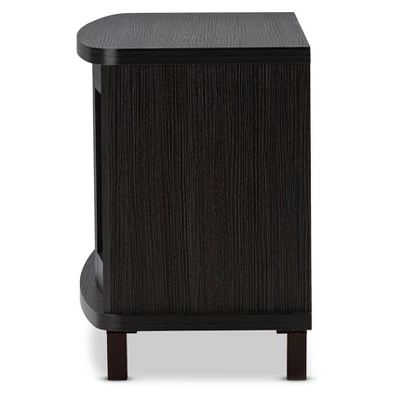 Walda Wood Cabinet With 2 Sliding Doors And 1 Drawer TV Stand For TVs Up To 60" Dark Brown/Gray - Baxton Studio - Image 3