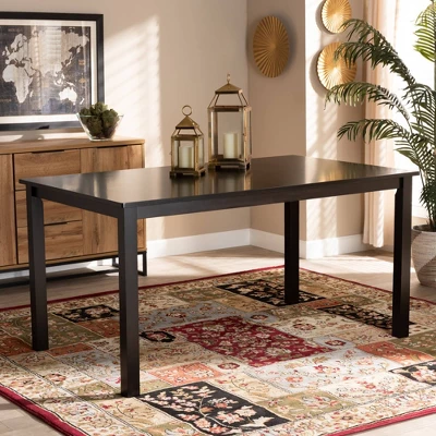 Eveline Rectangular Wood Dining Table Espresso - Baxton Studio - Image 3