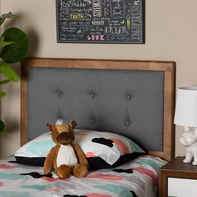 Twin Sarine Fabric Upholstered And Wood Headboard Dark Gray - Baxton Studio - Image 2