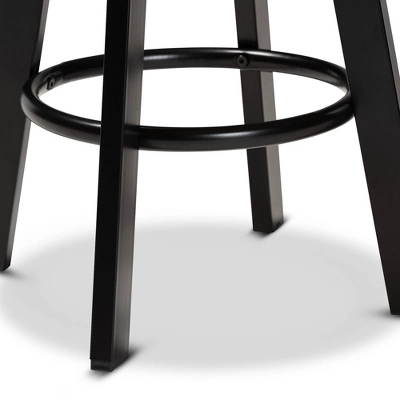 3pc Metal And Maritta Wood Height Adjustable Bar Pub Dining Set Walnut/Black - Baxton Studio - Image 5