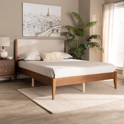Lenora Wood Platform Bed - Baxton Studio - Image 6