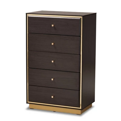 Cormac Wood And Metal 5 Drawer Storage Chest - Baxton Studio - Image 10