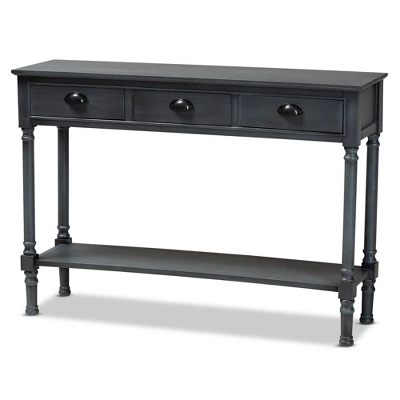 Garvey Wood 3 Drawer Entryway Console Table - Baxton Studio - Image 9