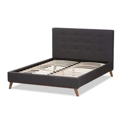 Valencia Mid - Century Modern Fabric Platform Bed - Baxton Studio - Image 2