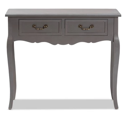 Capucine Finished Wood 2 Drawer Console Table Gray - Baxton Studio - Image 8